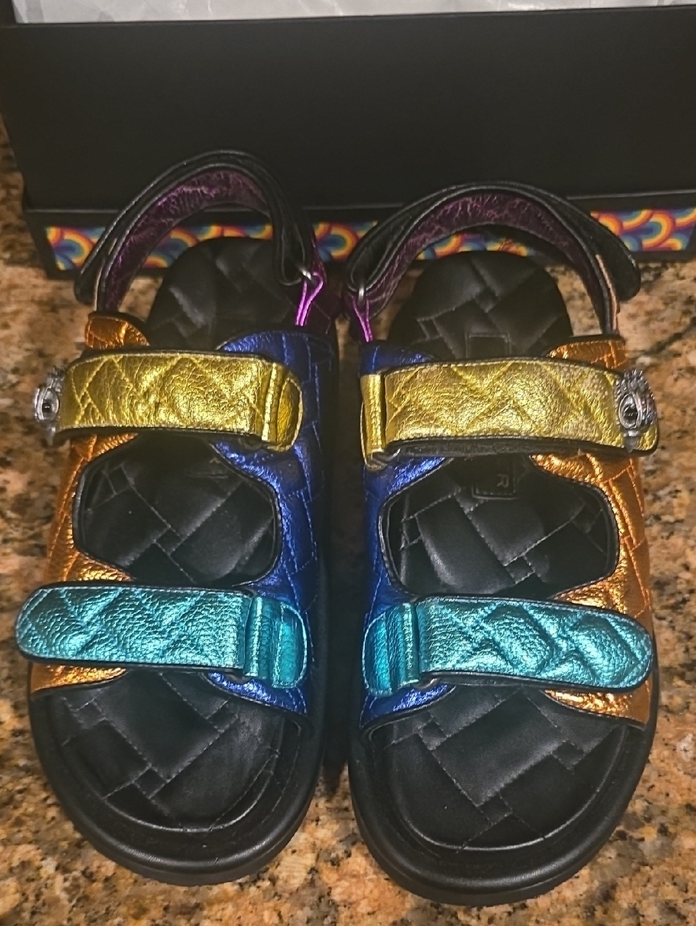 Kurt Geiger  Multi-Color Adjustable Strap Sandals Size 7.5